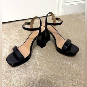 Mix No. 6 black patent chunky heel sandals